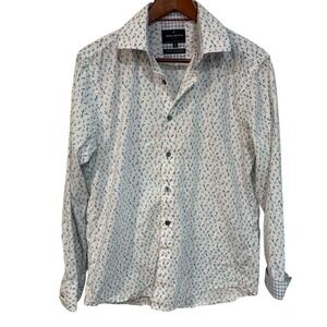 Daniel Hechter White and Blue Patterned‎ Men's Shirt. 100% cotton.